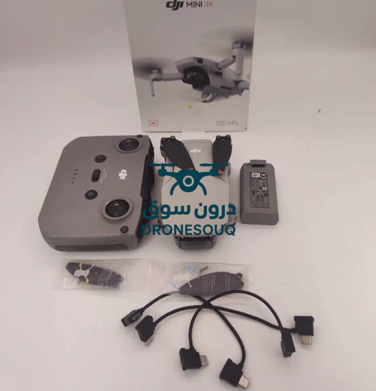 طائرة بدون طيار DJI Mini 4K مع جهاز تحكم عن بُعد، مثبت ثلاثي المحاور مع فيديو 4K30، مدى يصل إلى 6.2 ميل مع OcuSync 2.0، سرعة طيران تصل إلى 36 ميلاً في الساعة، مدة طيران تصل إلى 31 دقيقة، لون رمادي | CP.MA.00000787.02 