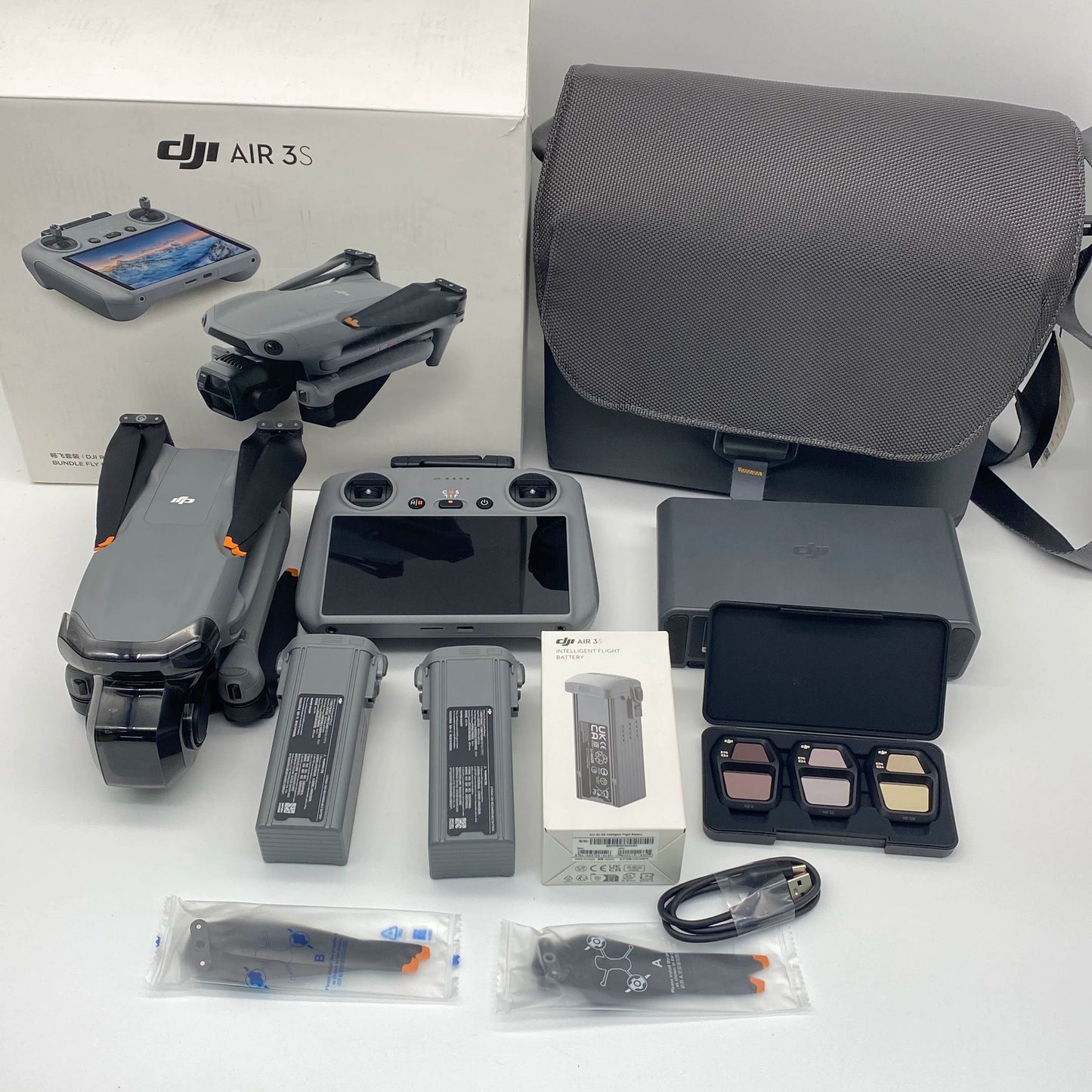 DJI Air 3S Fly More Combo with Screen Remote and Care Refresh - Like New (99%)