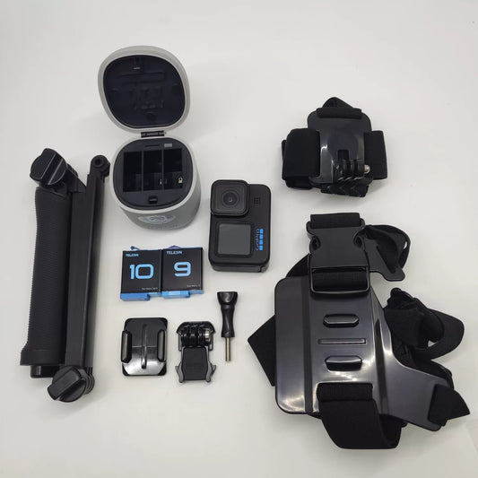 95% New (Like New) GoPro HERO10 Black Charging Hub Dual Battery + Selfie Stick
